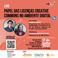 SIBi realiza a live Papel das licenças Creative Commons no ambiente digital